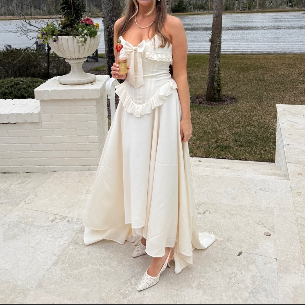 For Love & Lemons Harmony Silk Strapless Dress